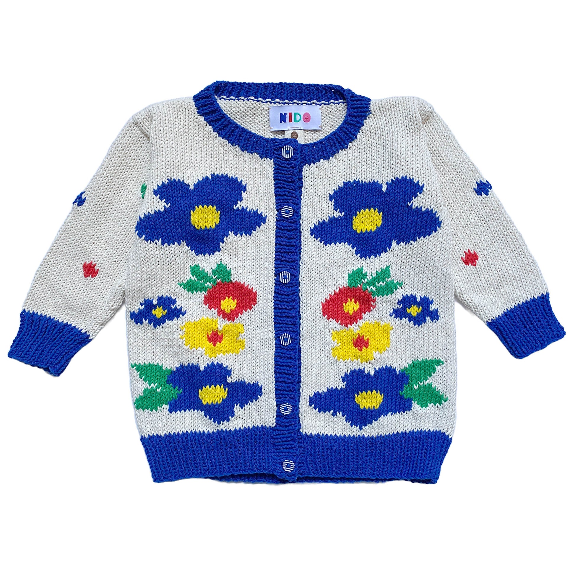 bloom cardigan is a hand knitted for kids 