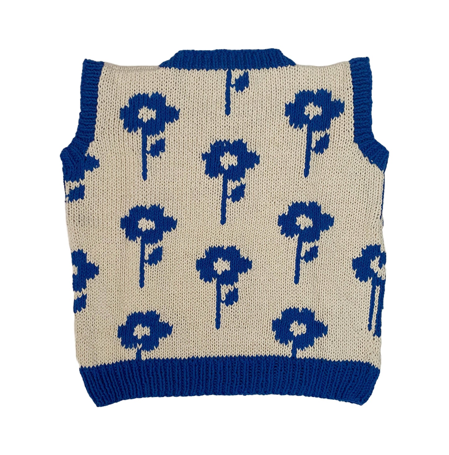 blue floral vest
