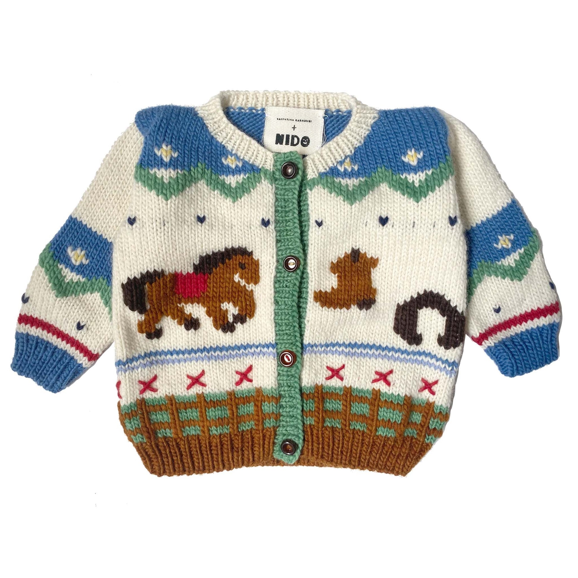 Cowboy Kids Cardigan - Green - nidokidswear.com