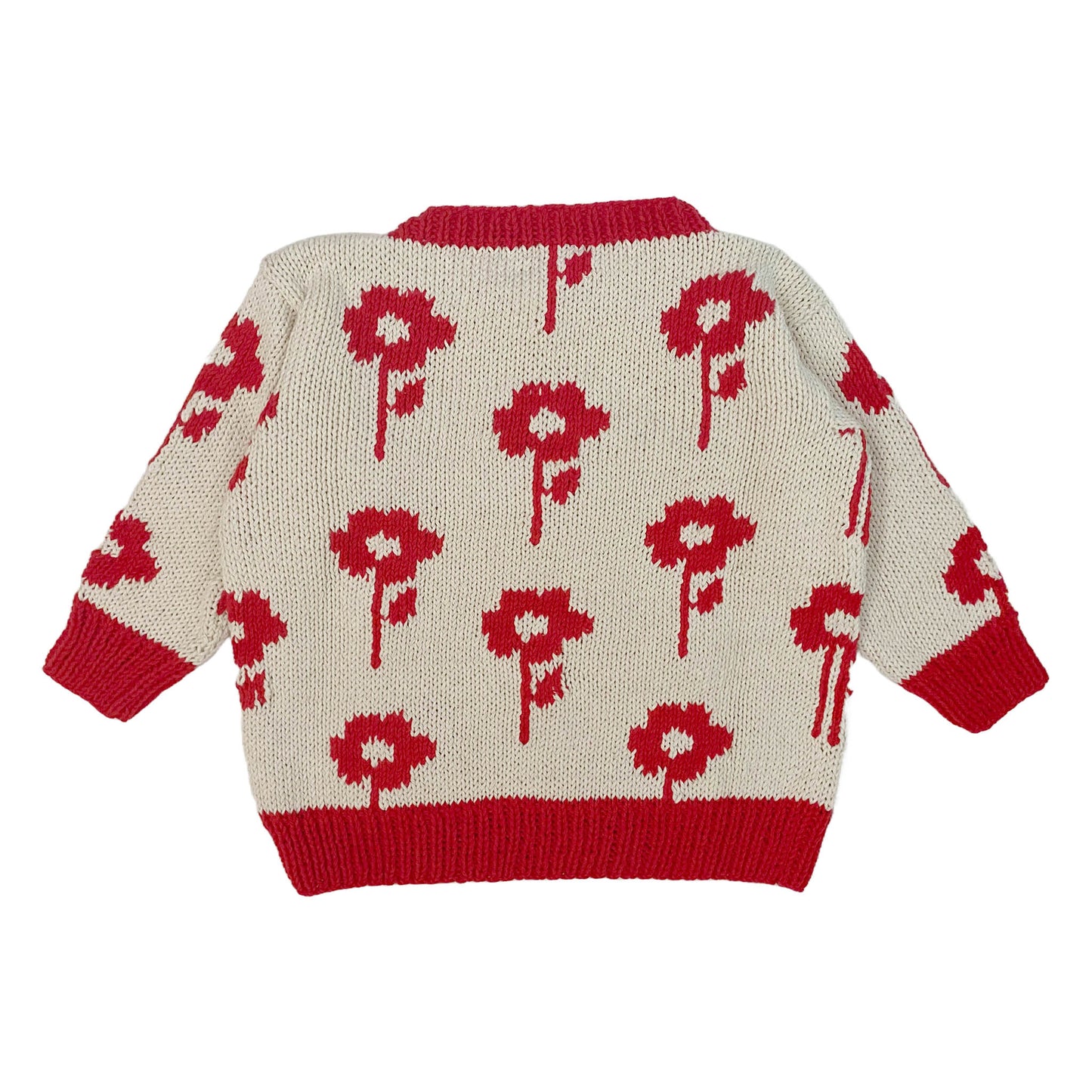 baby red flower sweater