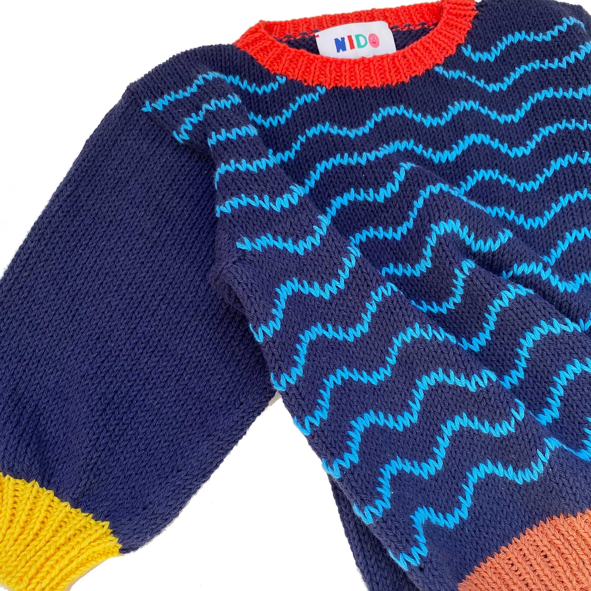 Navy Waves Sweater - nidokidswear.com