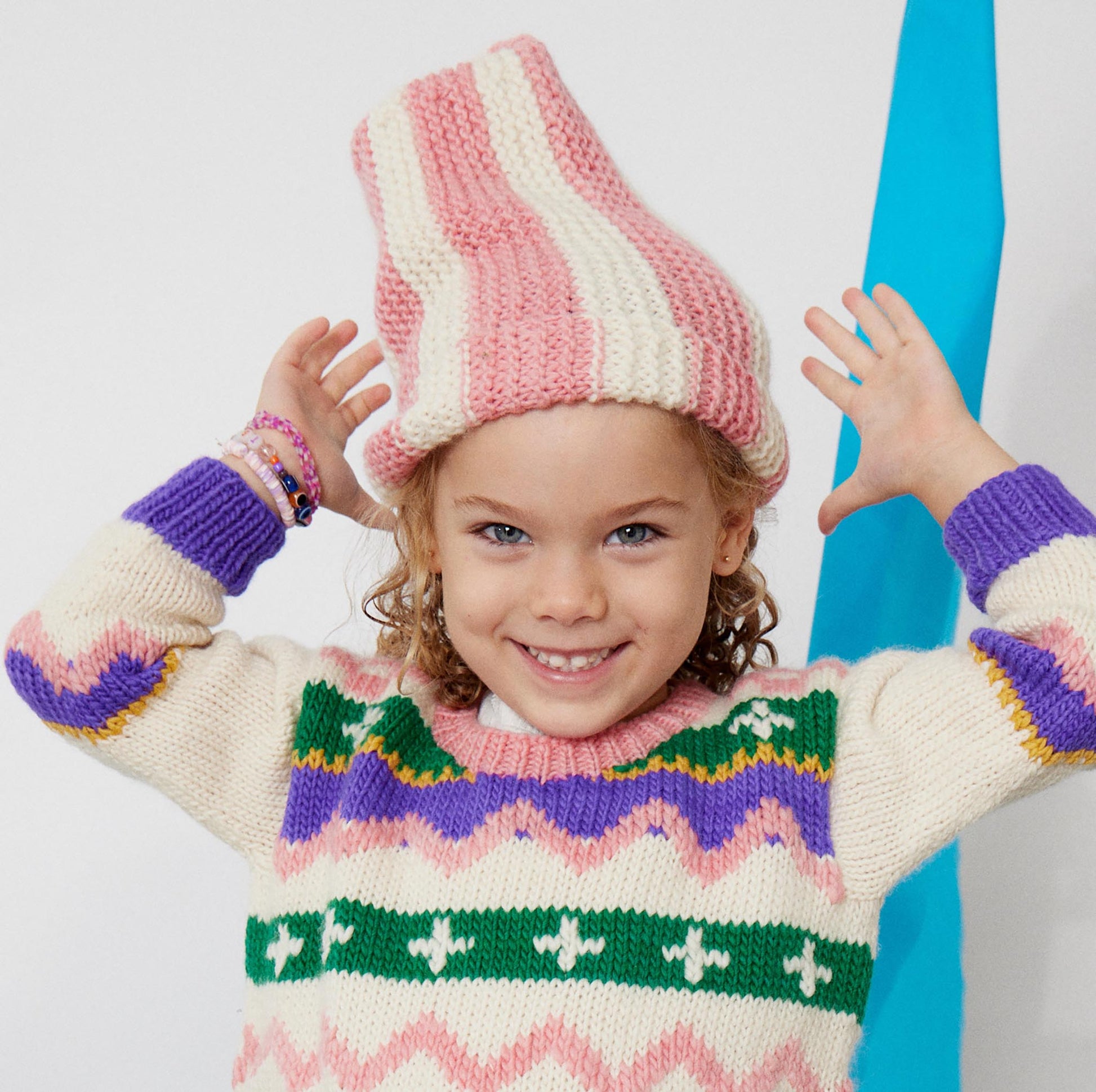 Stripe Beanie Hat I pink - nidokidswear.com