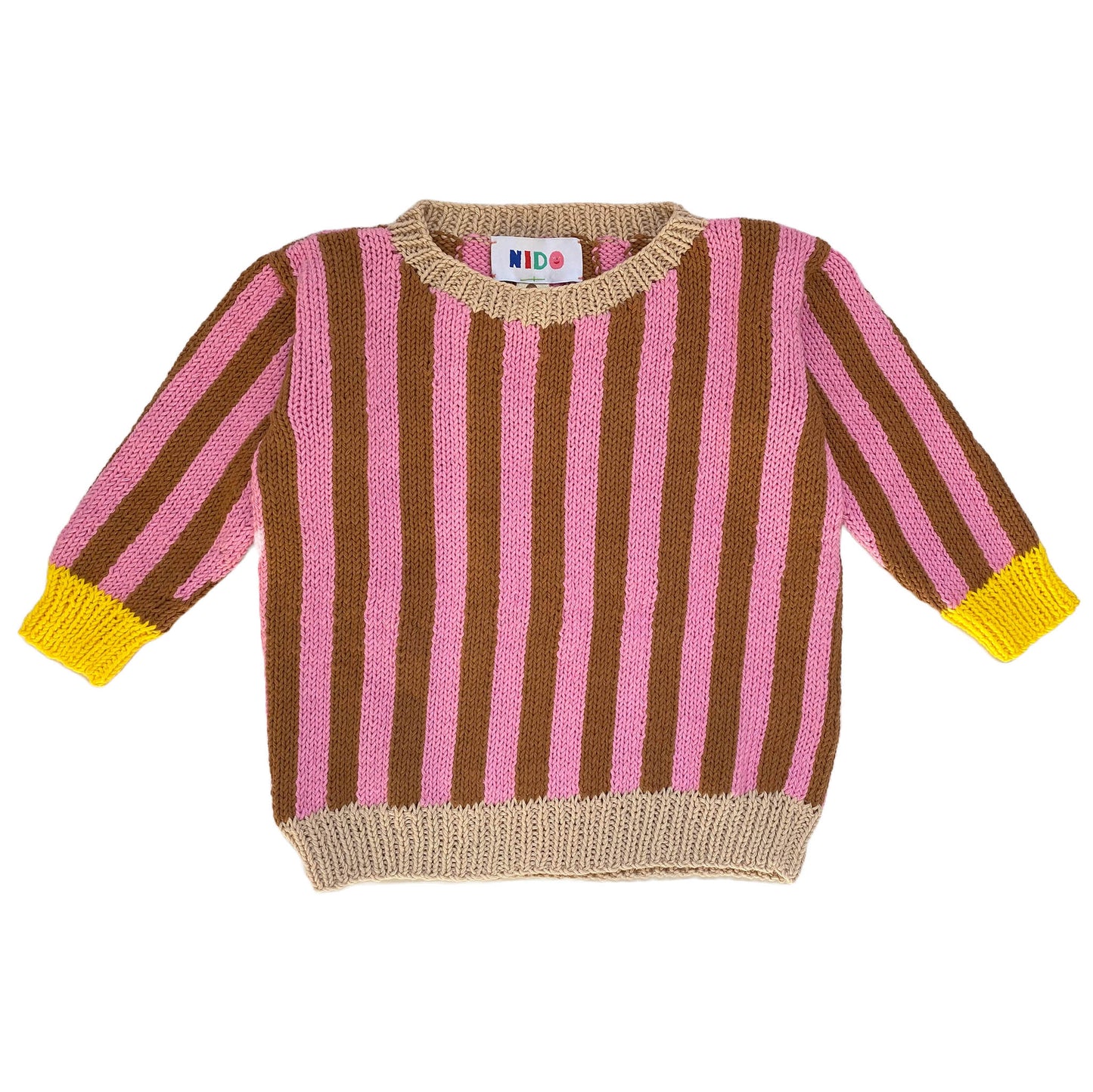 pink stripe baby sweater
