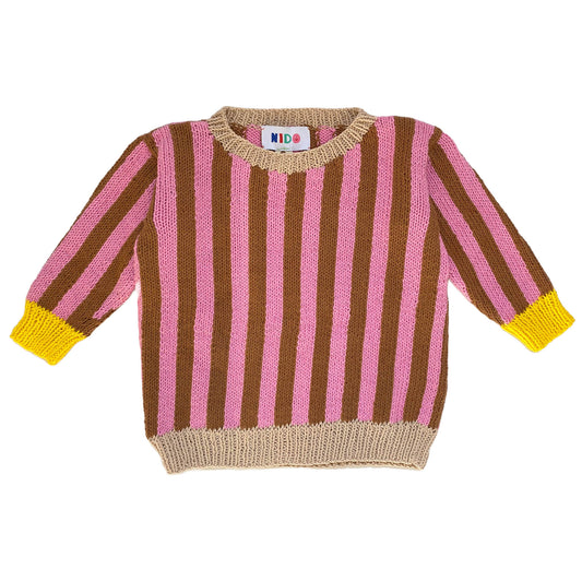 pink stripe baby sweater